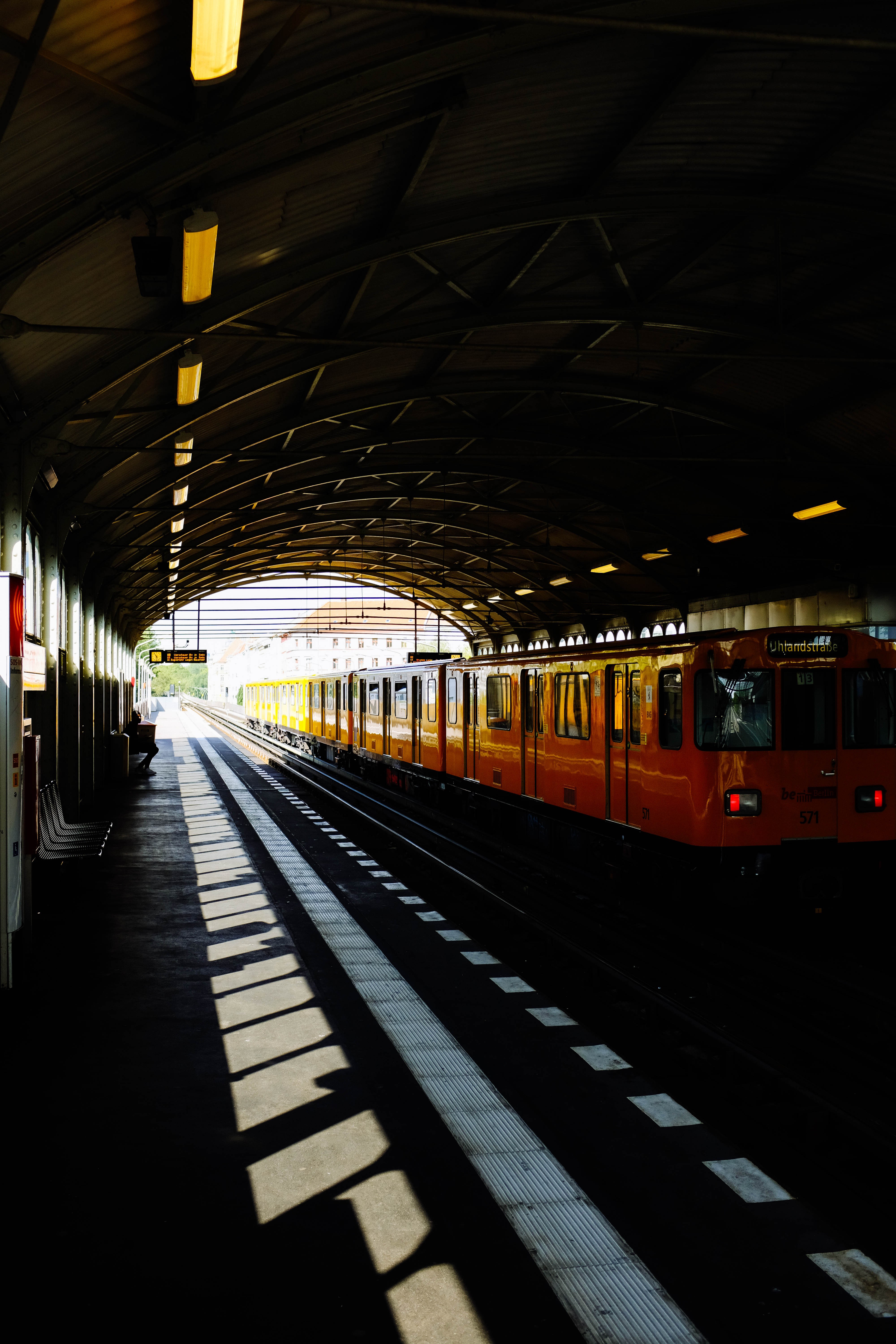 Captivating Photo: Train in a Darkened Station