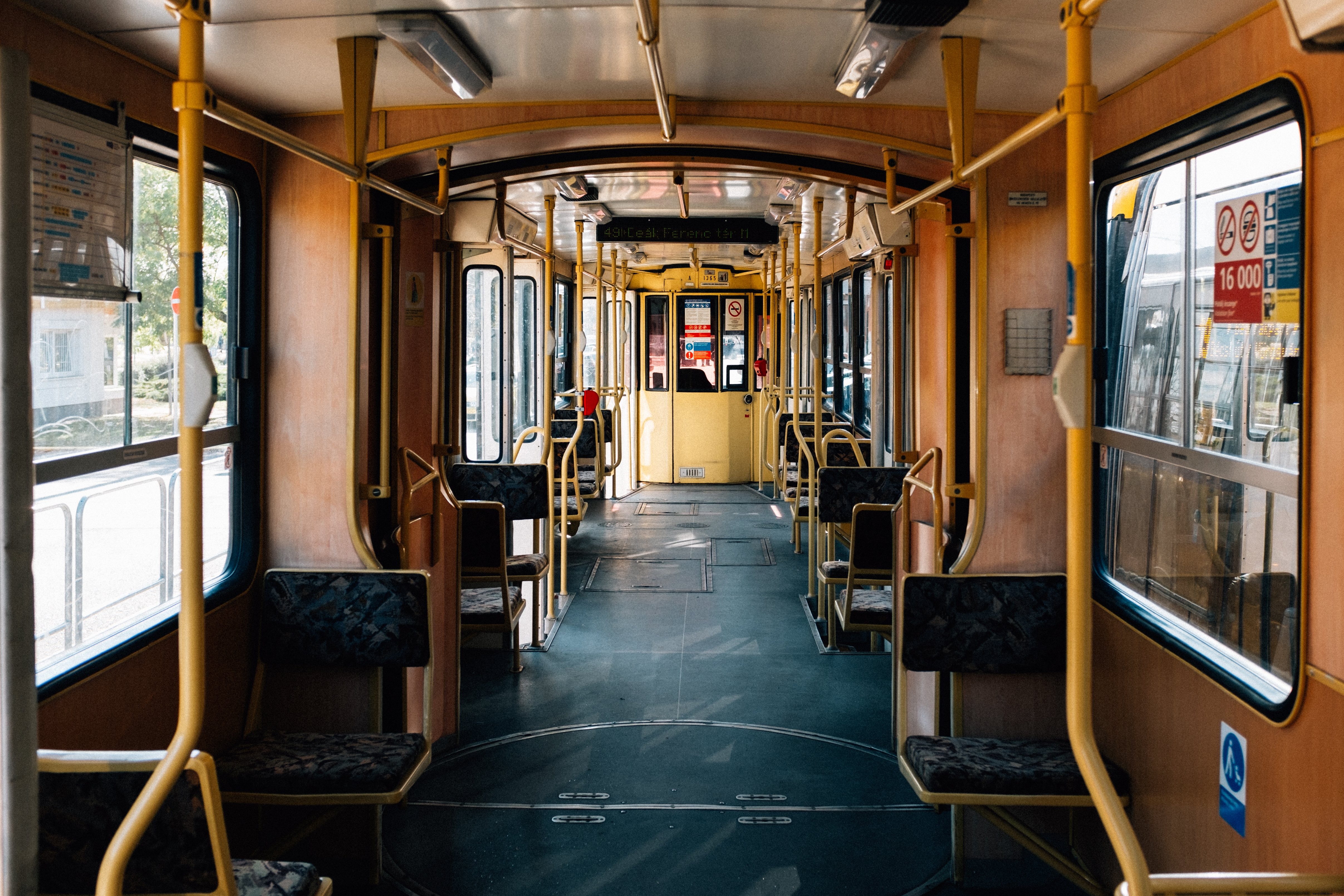 Stunning Vintage Streetcar Wooden Interior Photo