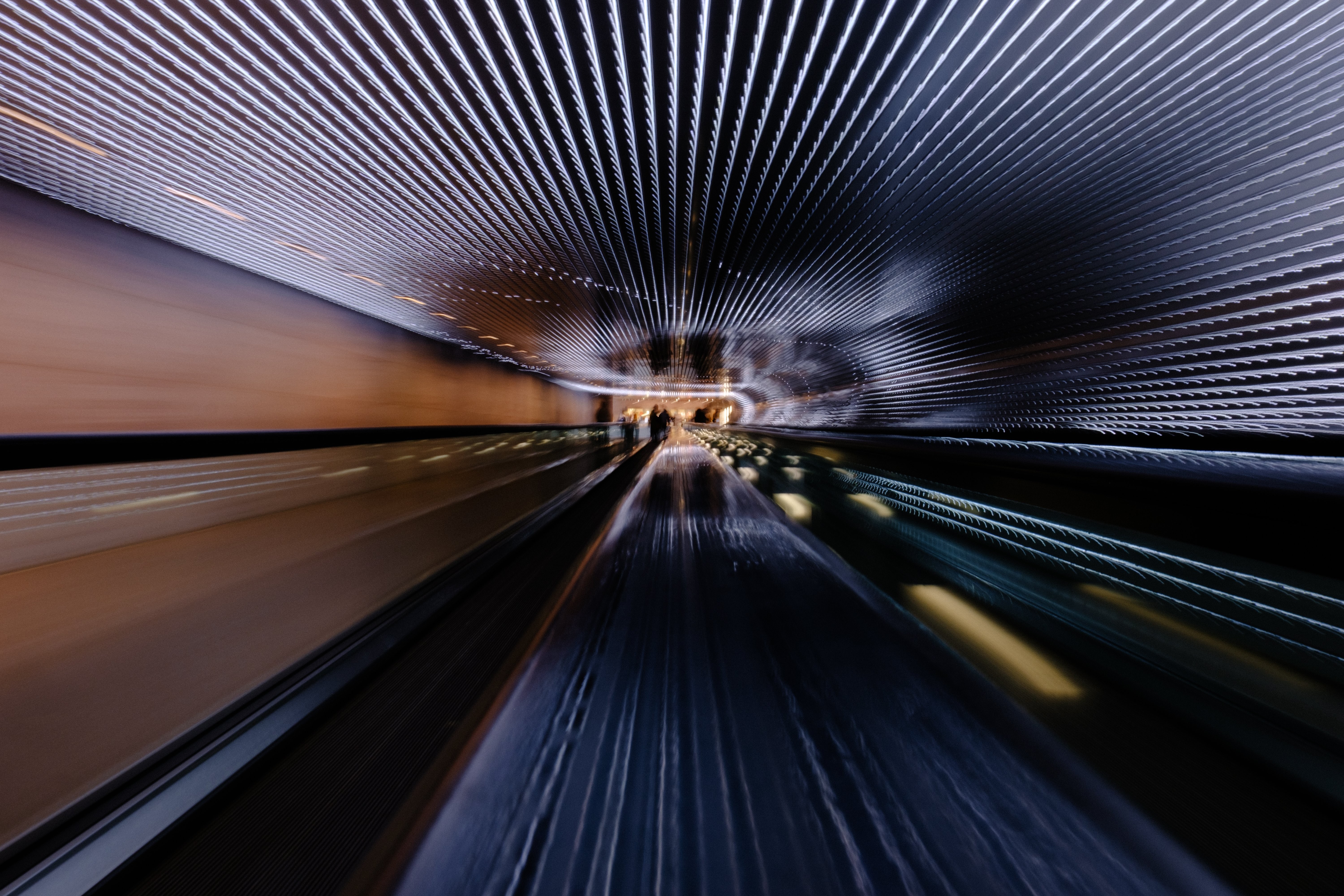Captivating Long Exposure Photo of a Moving Escalator