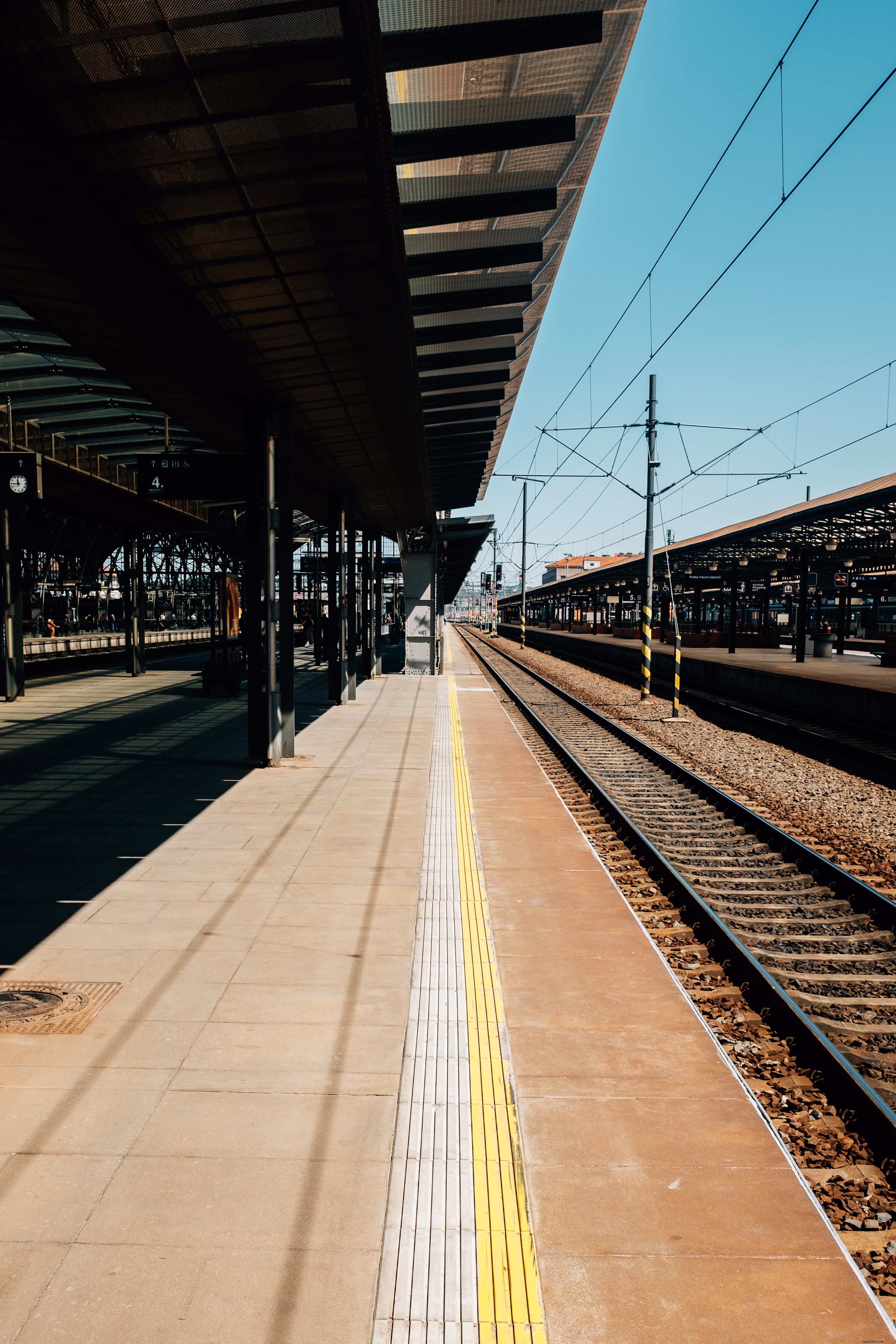 Captivating Symmetrical View of an Outdoor Train Station