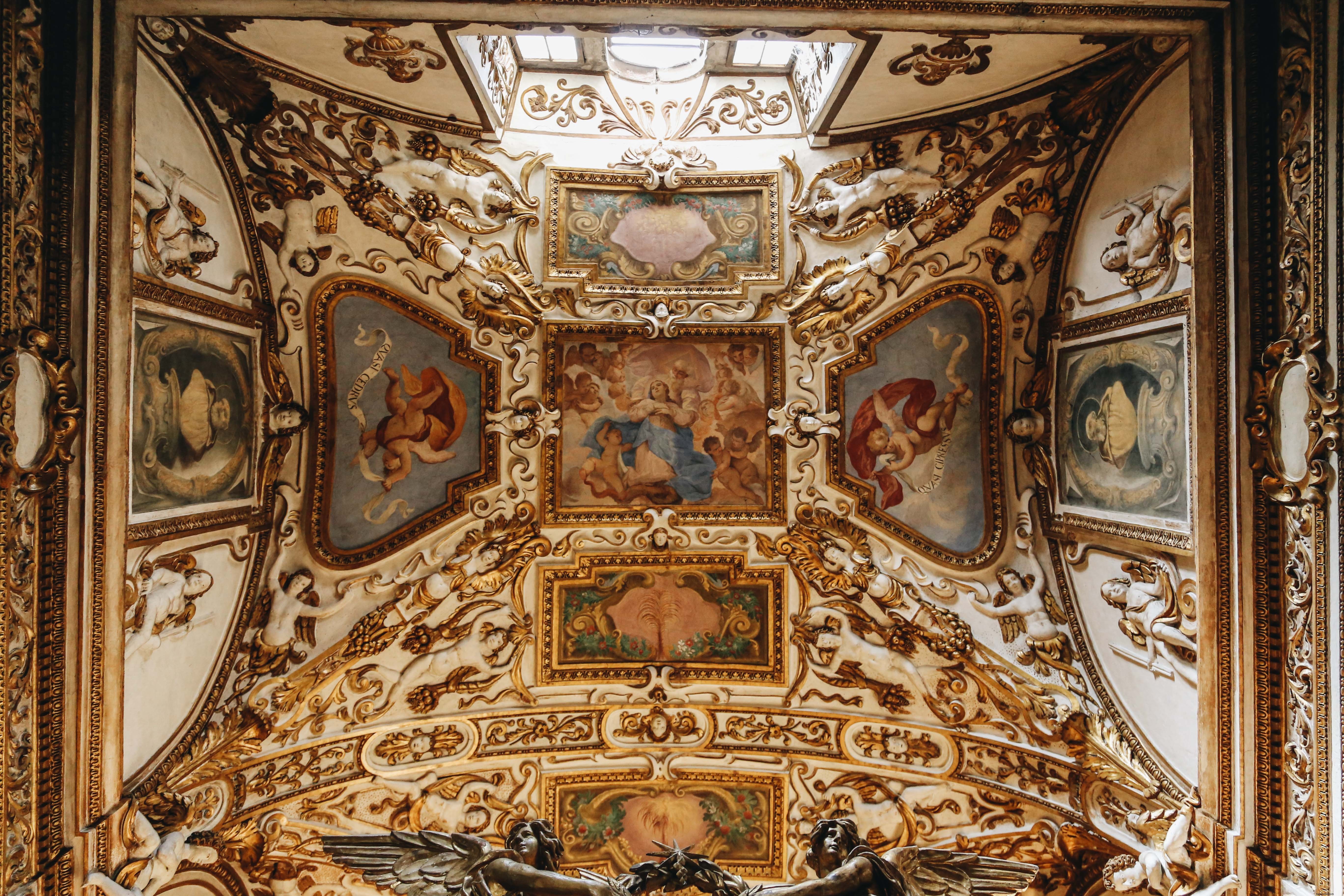 Exquisite Ornate Ceiling Paintings: Stunning High-Resolution Photo