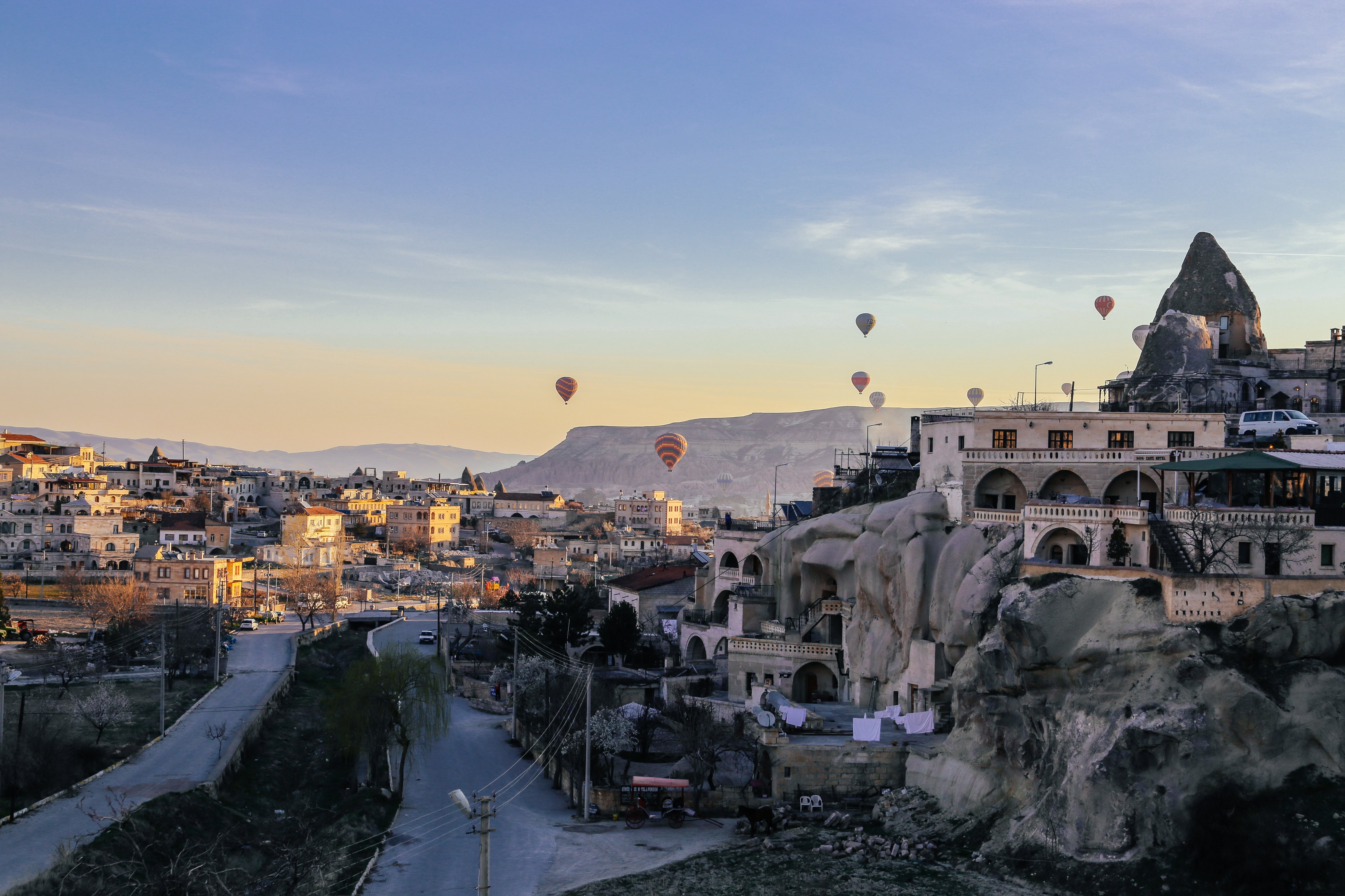 Breathtaking Hot Air Balloons Drifting Over Stunning Landscape – Aerial Photography