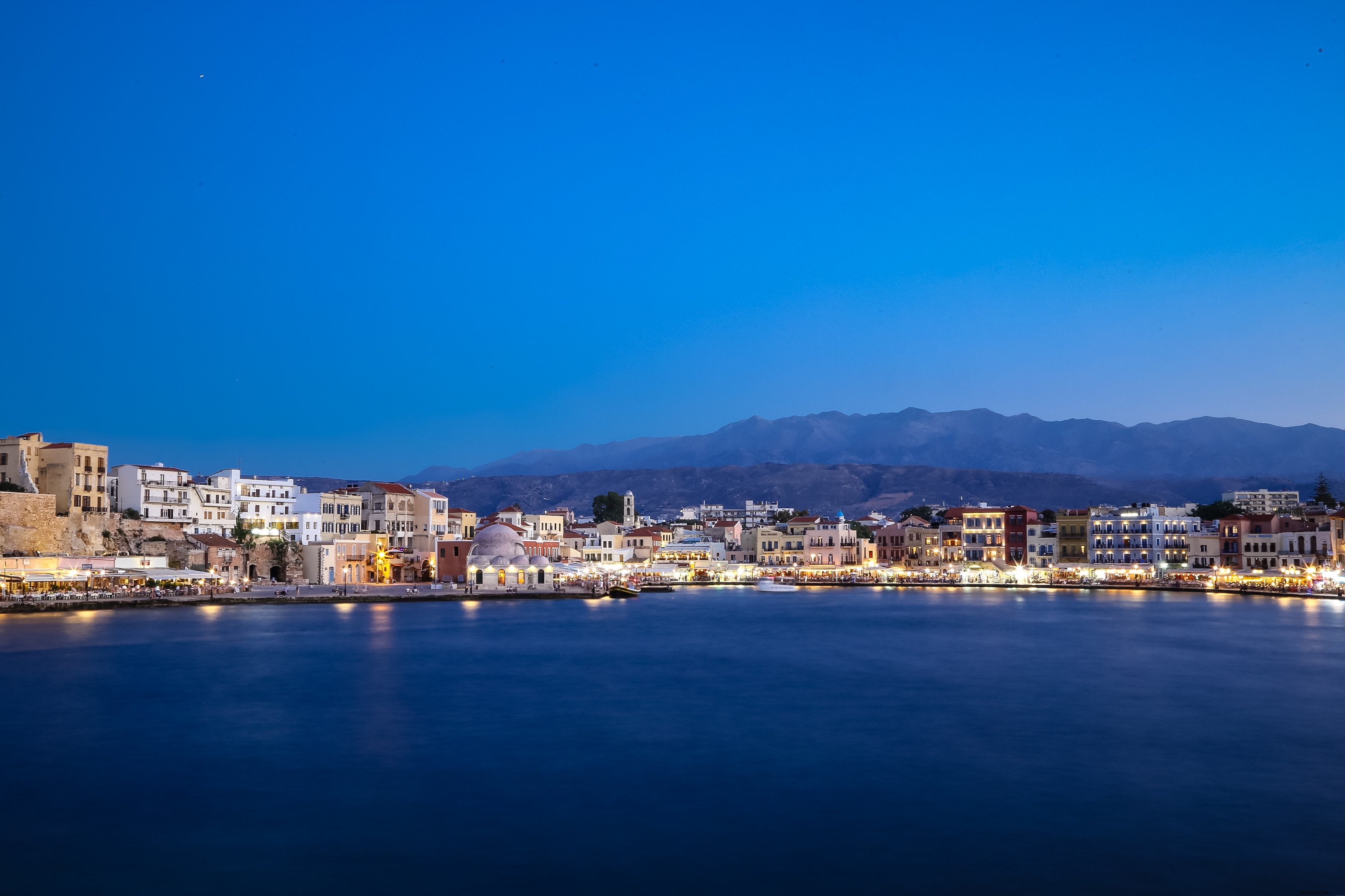 Stunning Clear Night Photo of a Town by the Water