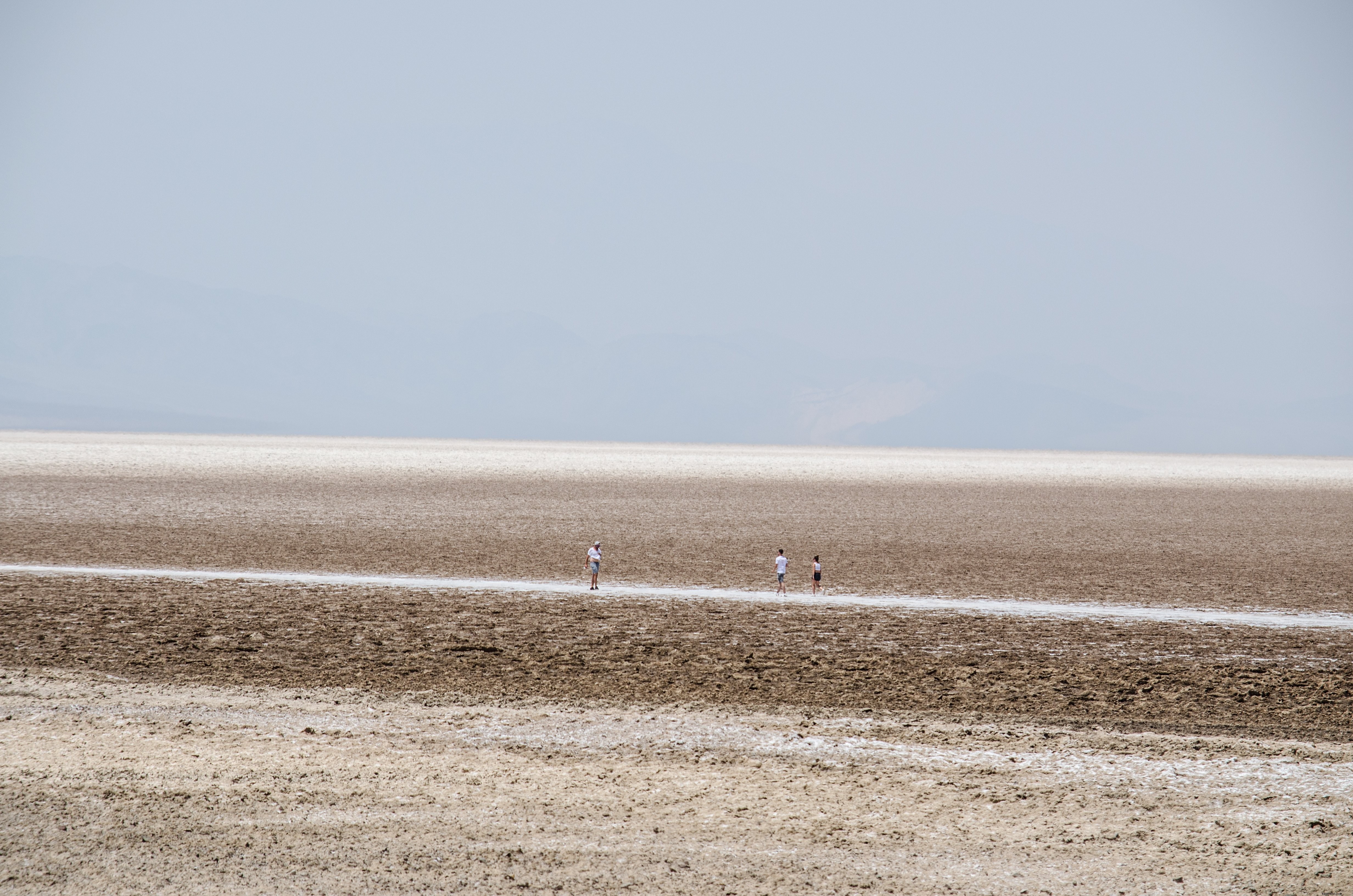 Stunning Photo: Tourists Boldly Traverse a Desolate Wasteland