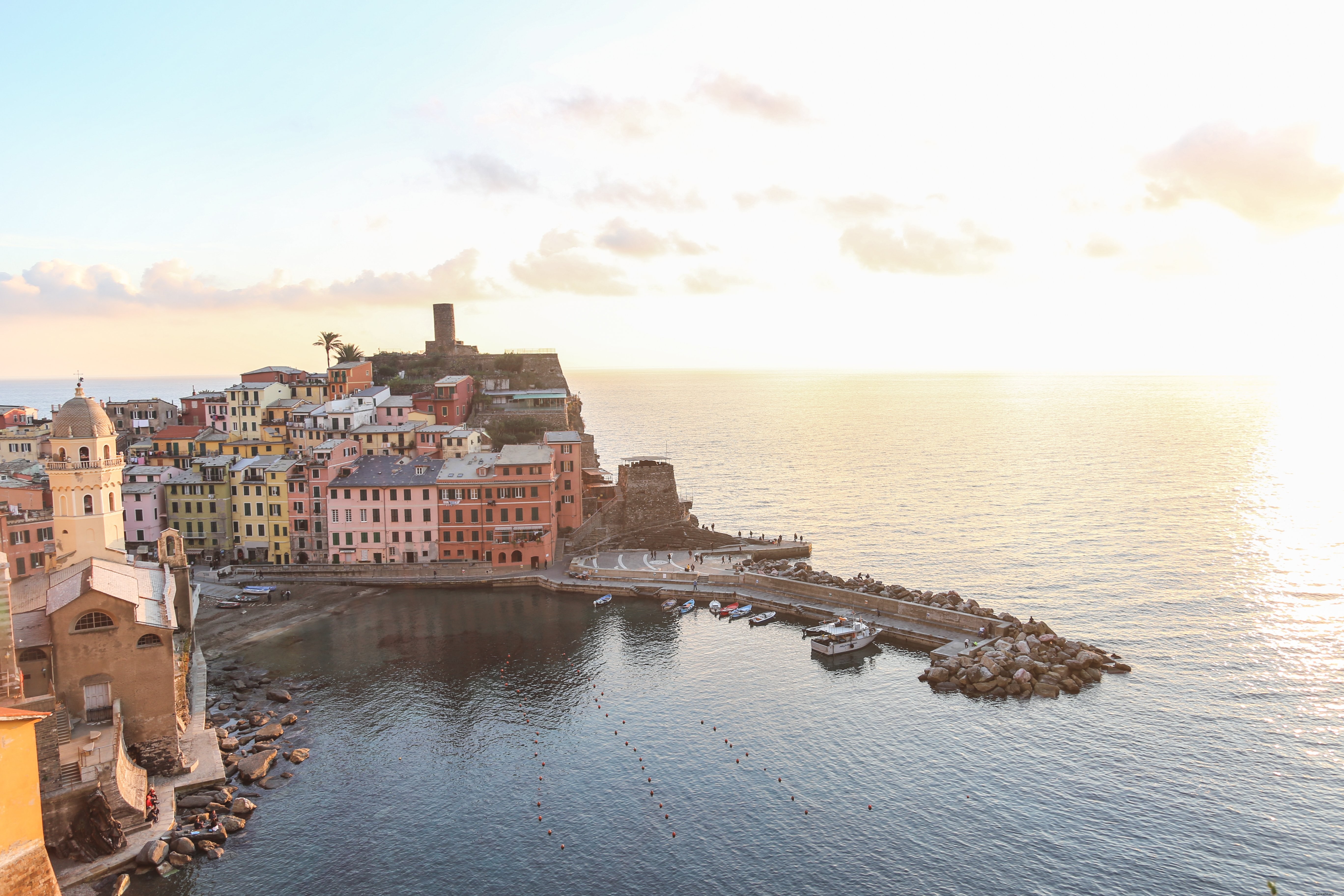 Stunning Photo: Boats Docked in Vernazza Harbor, Italy