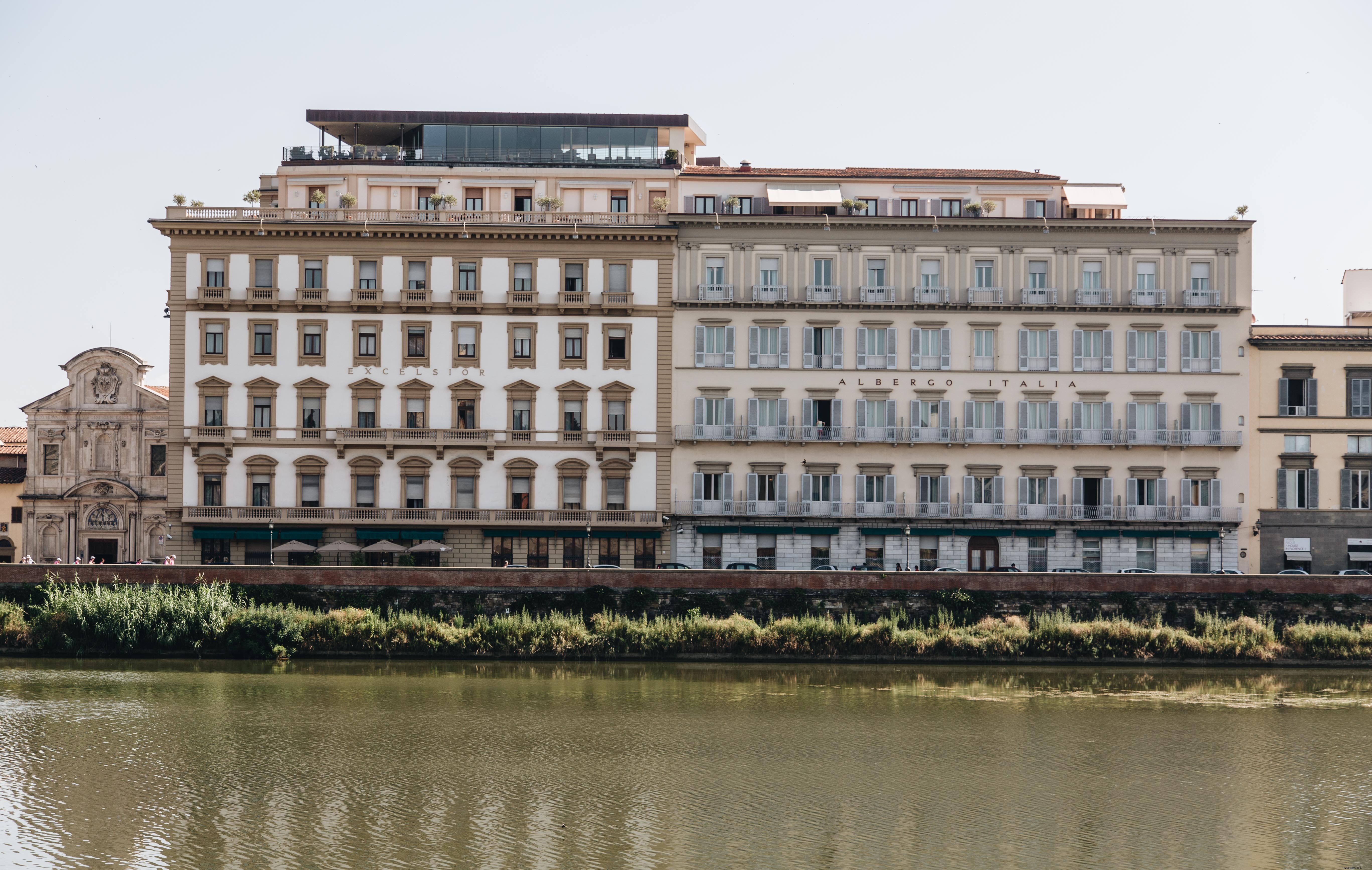 Stunning Photo: Two Elegant Hotels Along the River