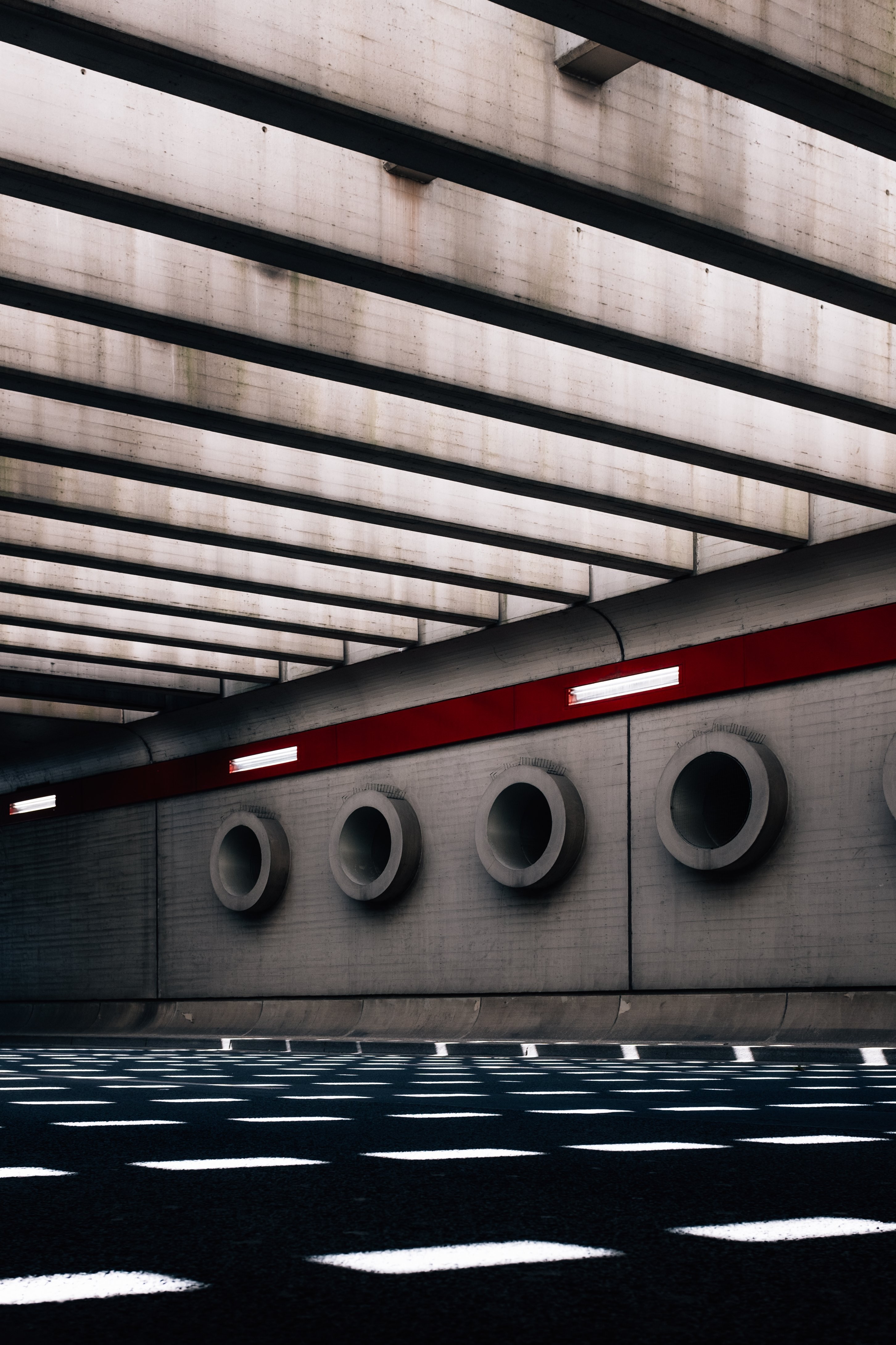 Captivating Patterned Shadows Under a Bridge – Stunning Photography