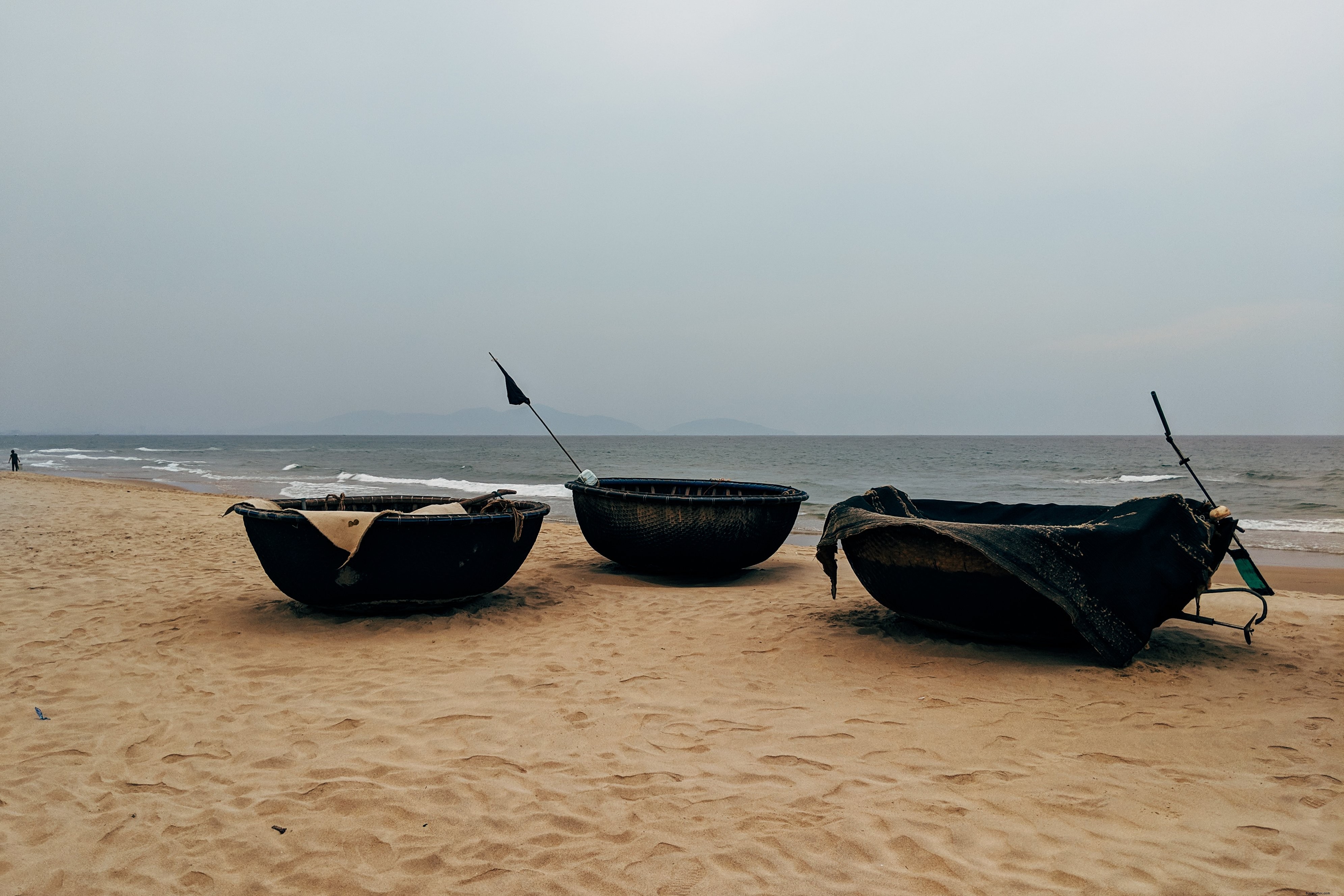 Stunning Photo of Traditional Coracle Boats on the Beach