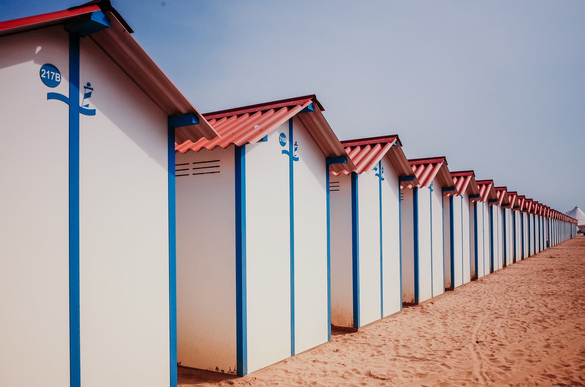 Stunning Photo of White Buildings with Vibrant Red Roofs
