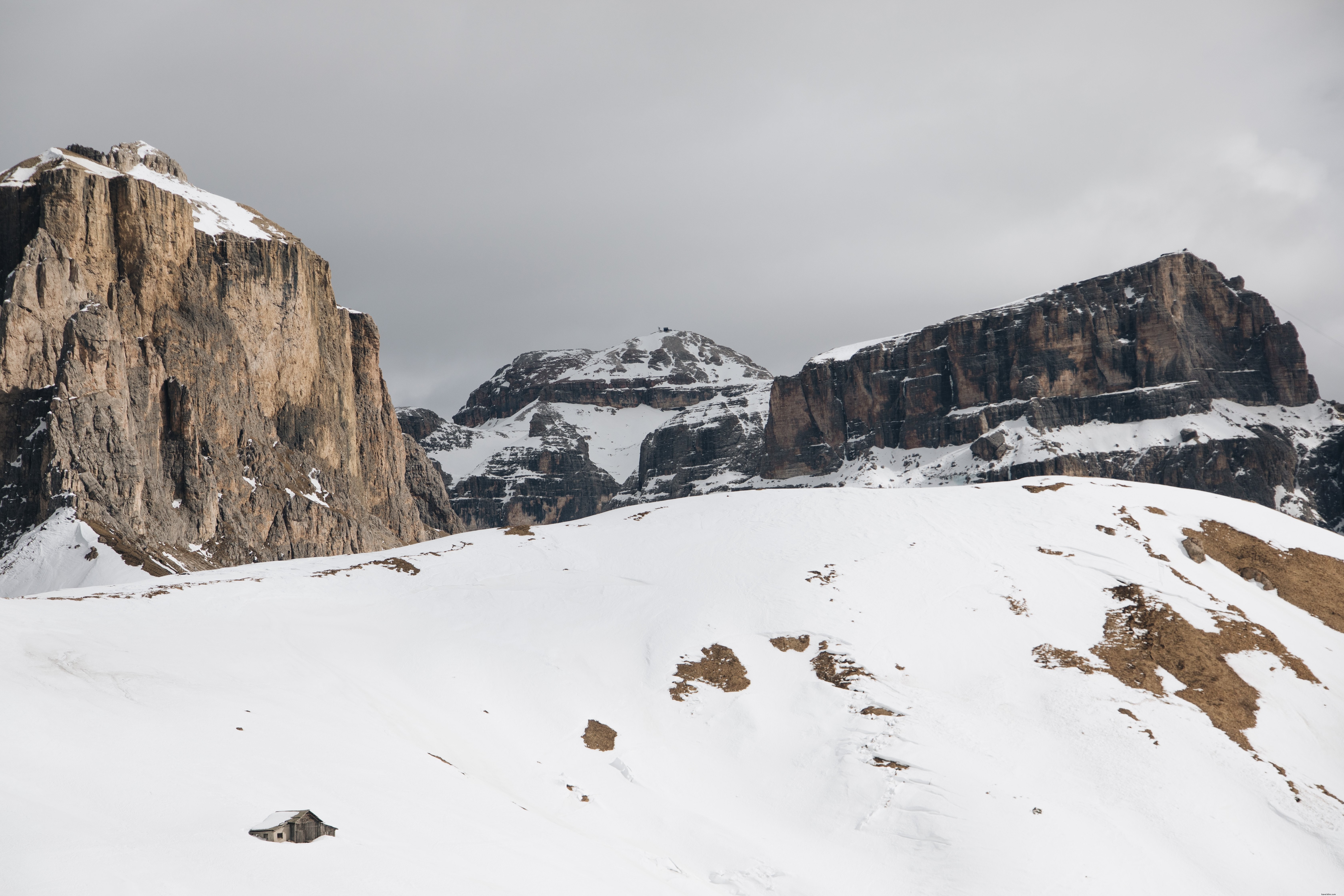 Stunning Snow-Capped Rocky Mountain Landscape Photo
