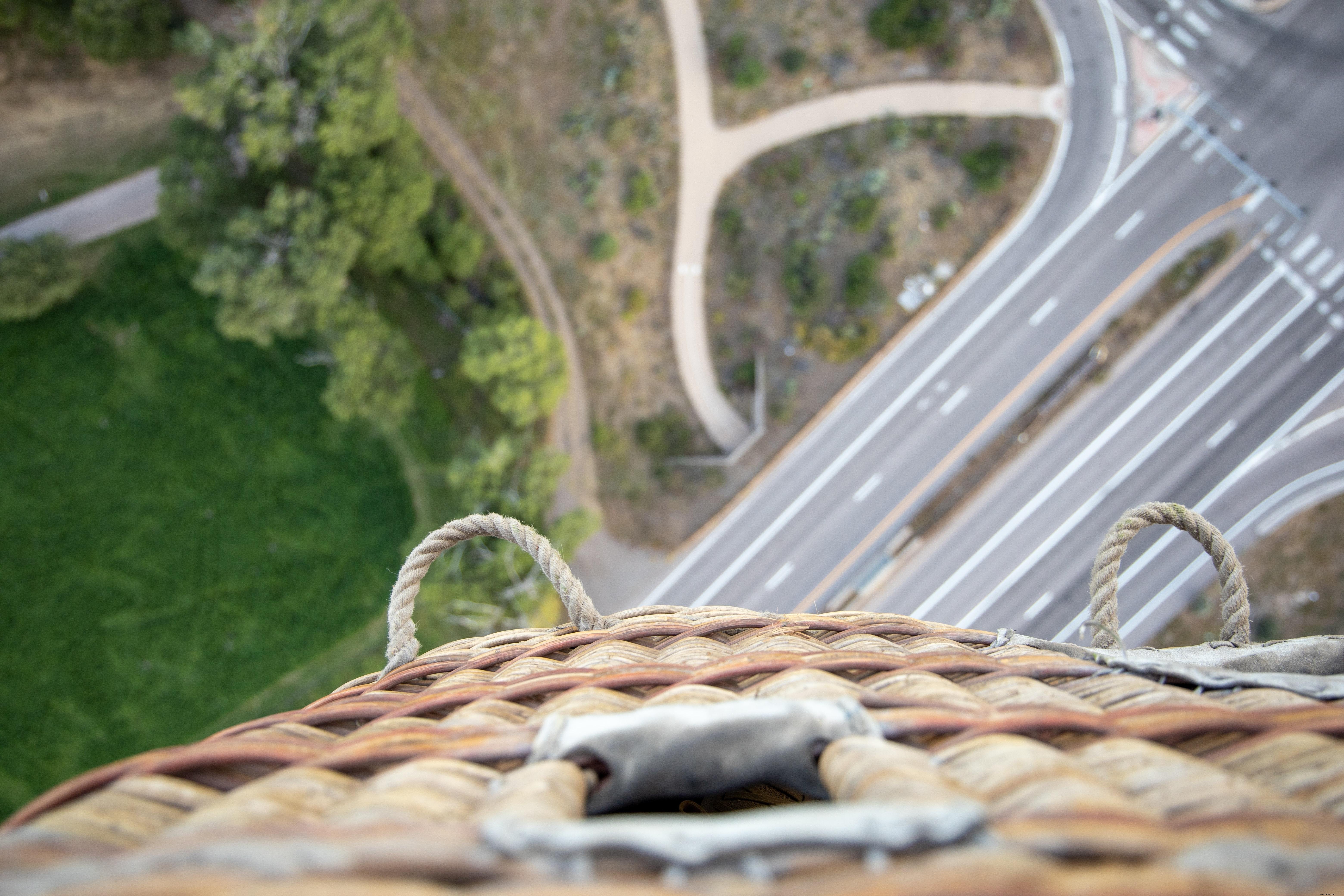 Breathtaking Aerial View: Looking Down from a Hot Air Balloon