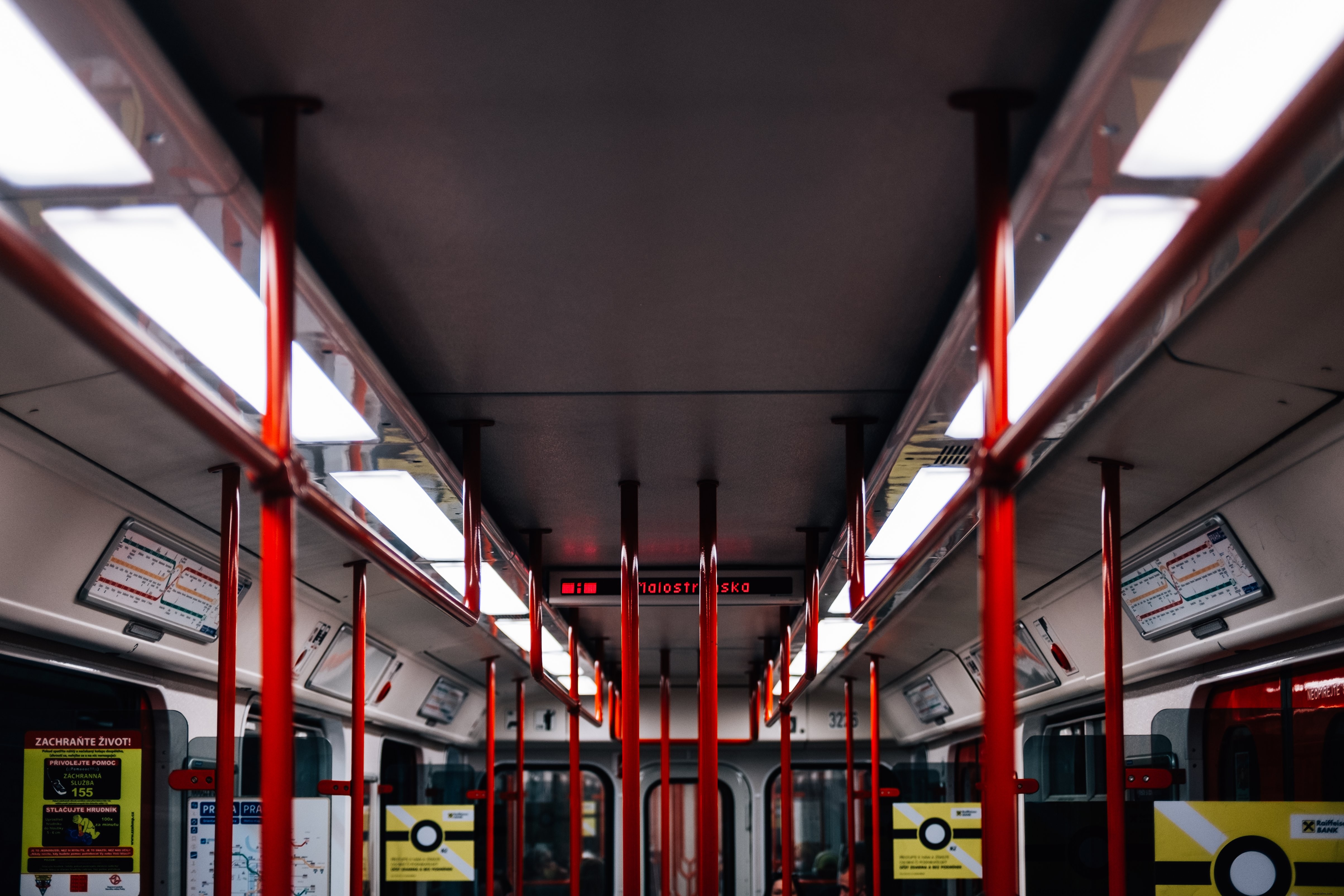 Stunning High-Resolution Photo of Public Transit Train Ceiling