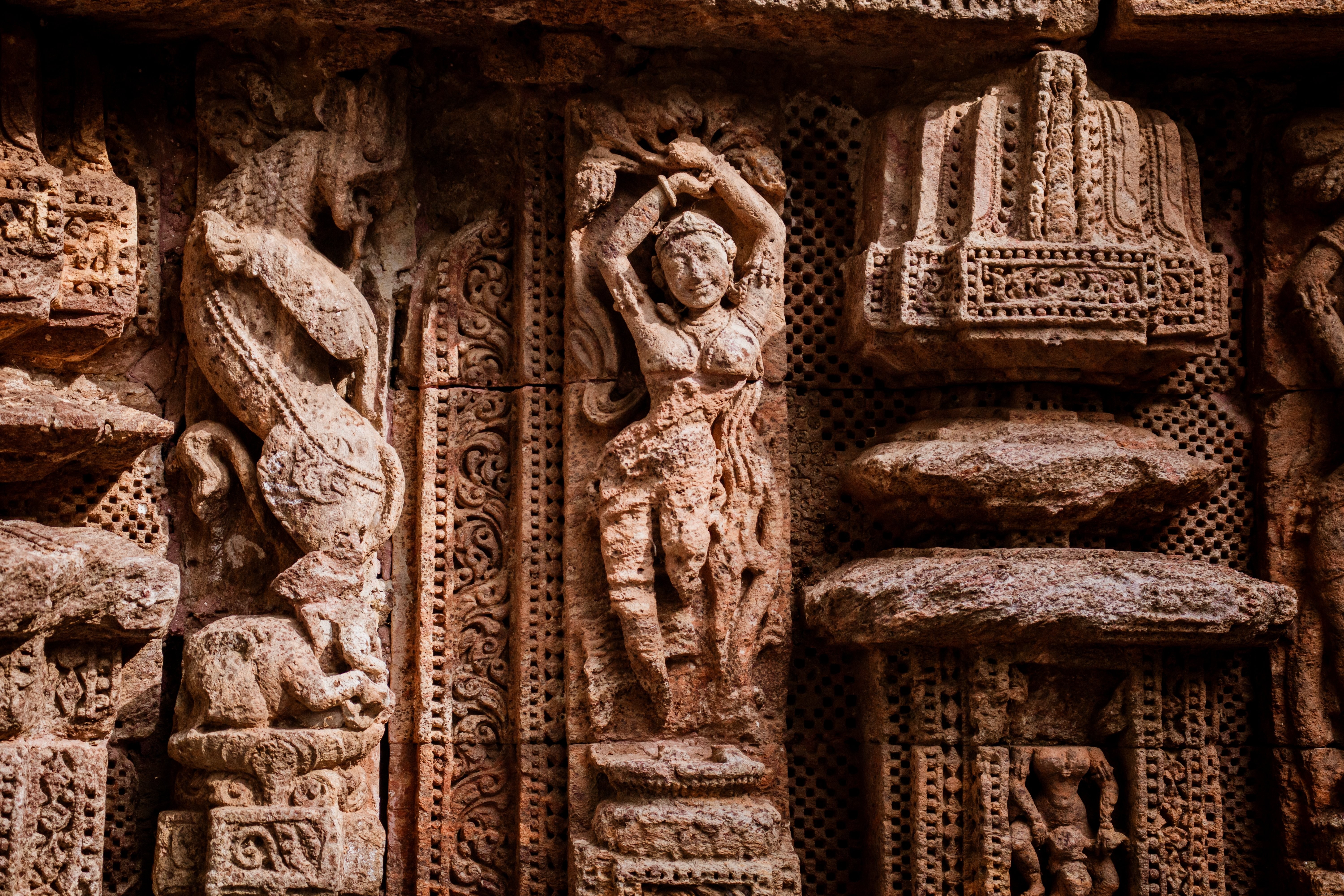 Exquisite Intricate Stone Sculpture with Majestic Pillars – Stunning High-Res Photo