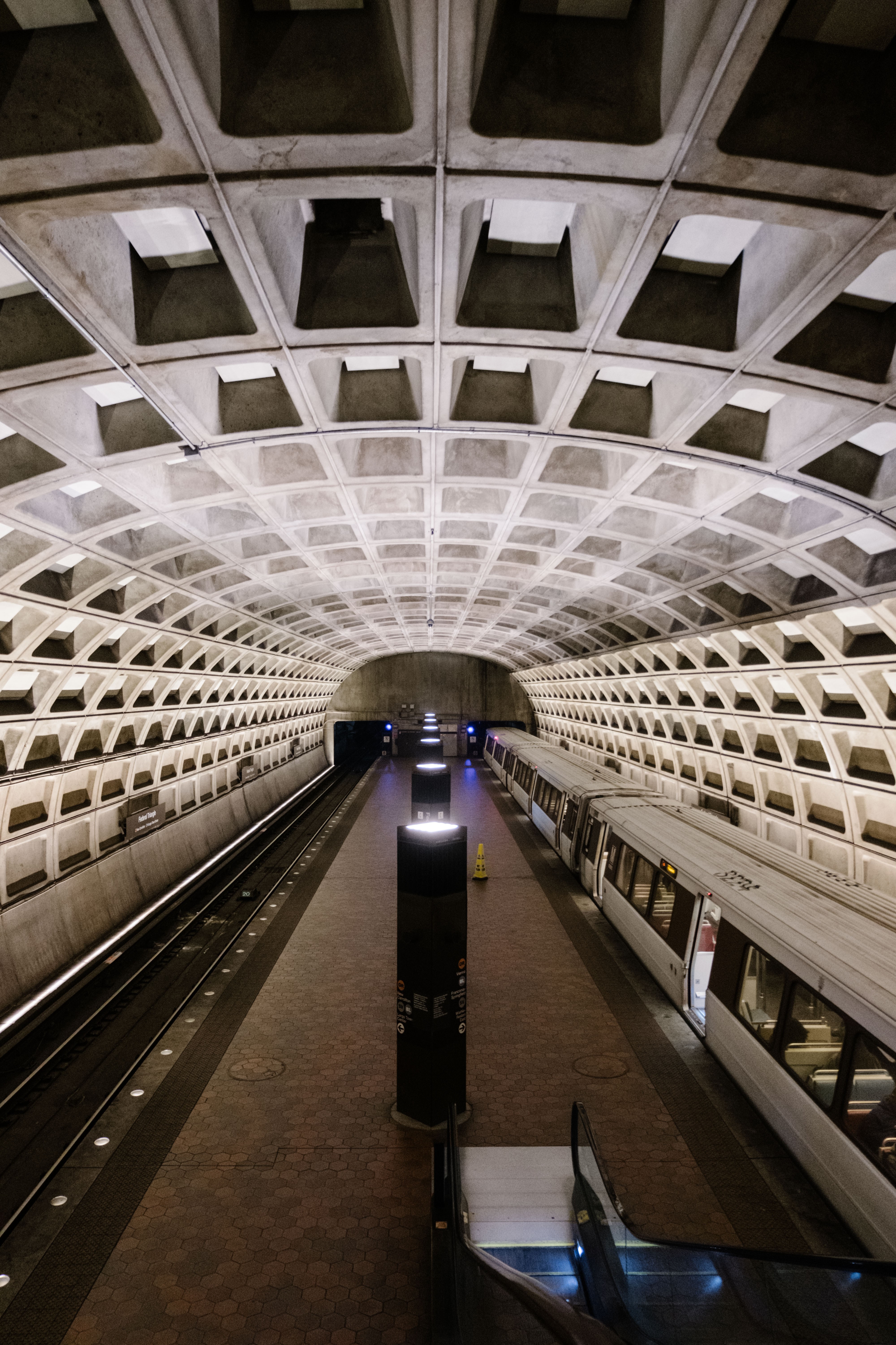 Escalator View: Stunning Panorama of a Transit Platform