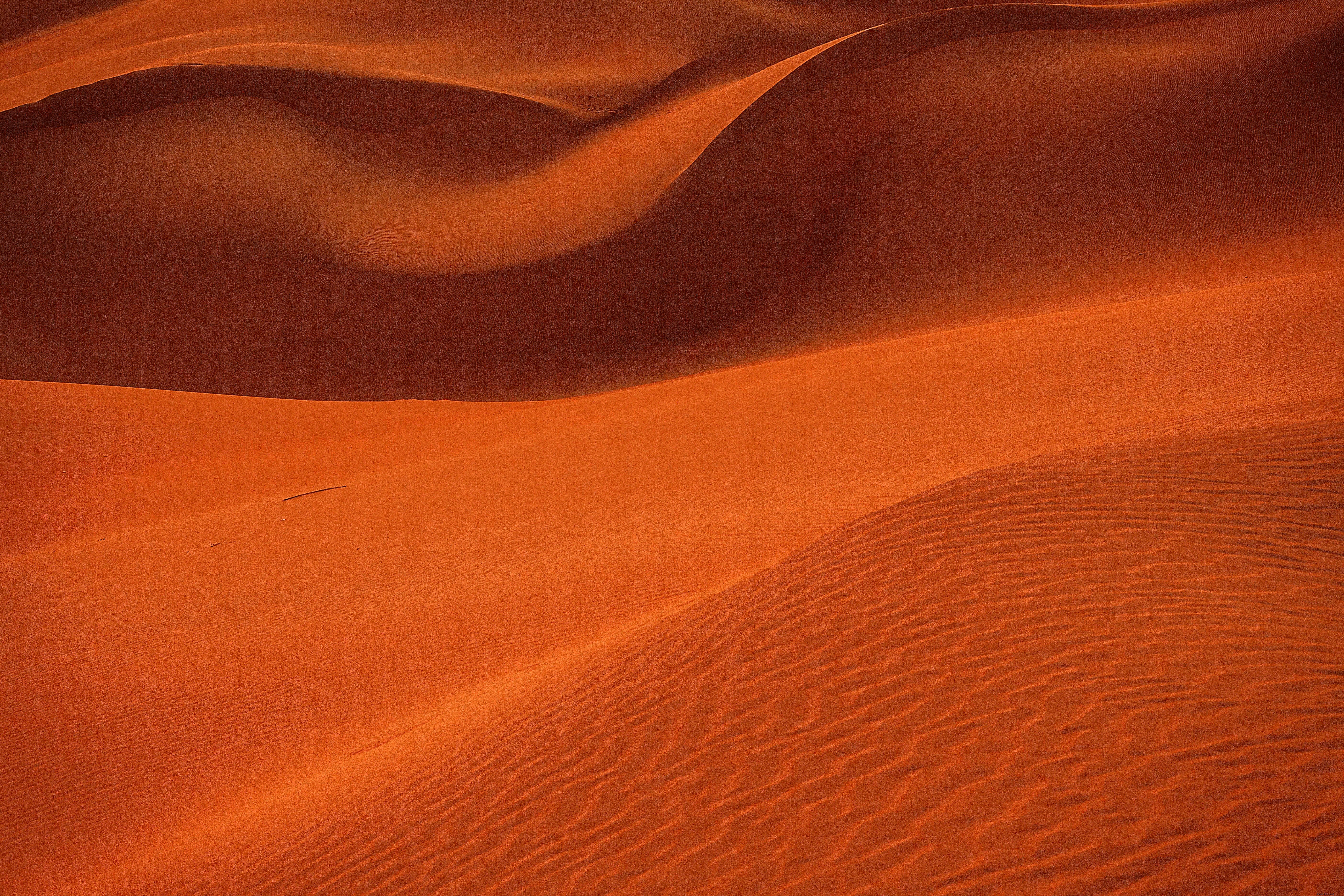 Close‑Up Shot of Wavy Orange Sand Dunes – Stunning Landscape Photo