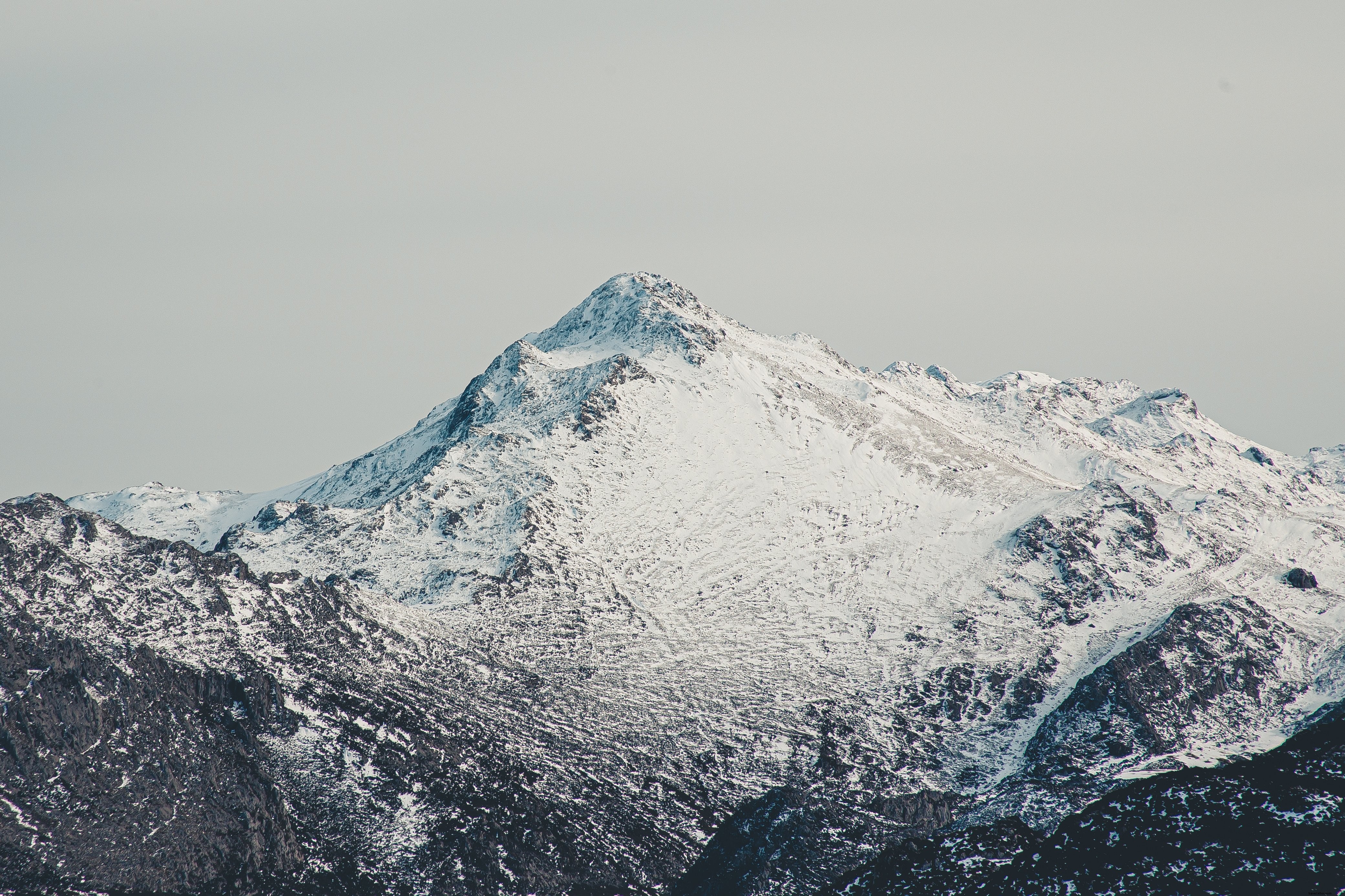 Stunning Snow-Capped Mountain Close-Up Photo
