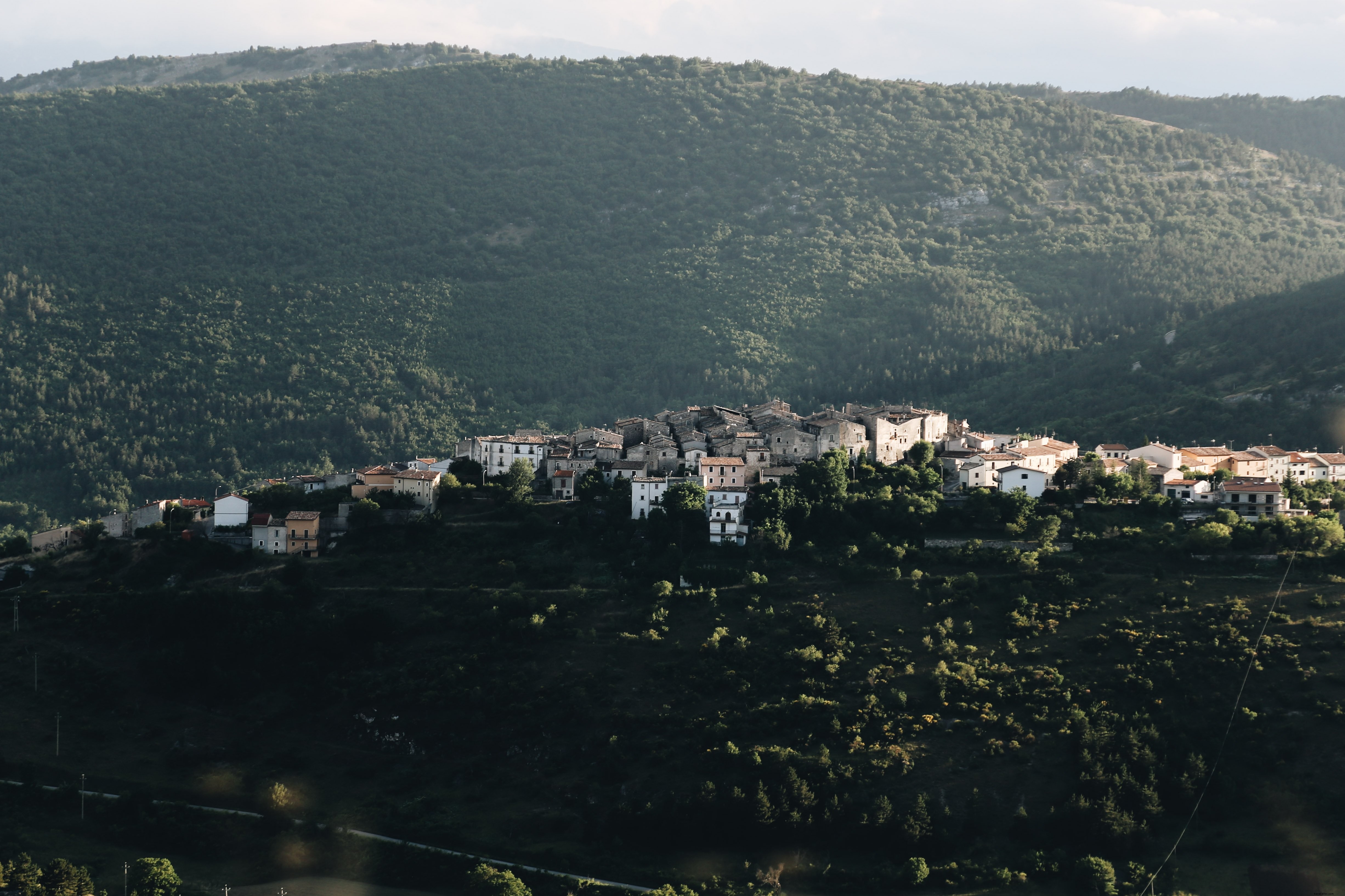 Scenic View: Clustered Houses on a Hill - Stunning Landscape Photo