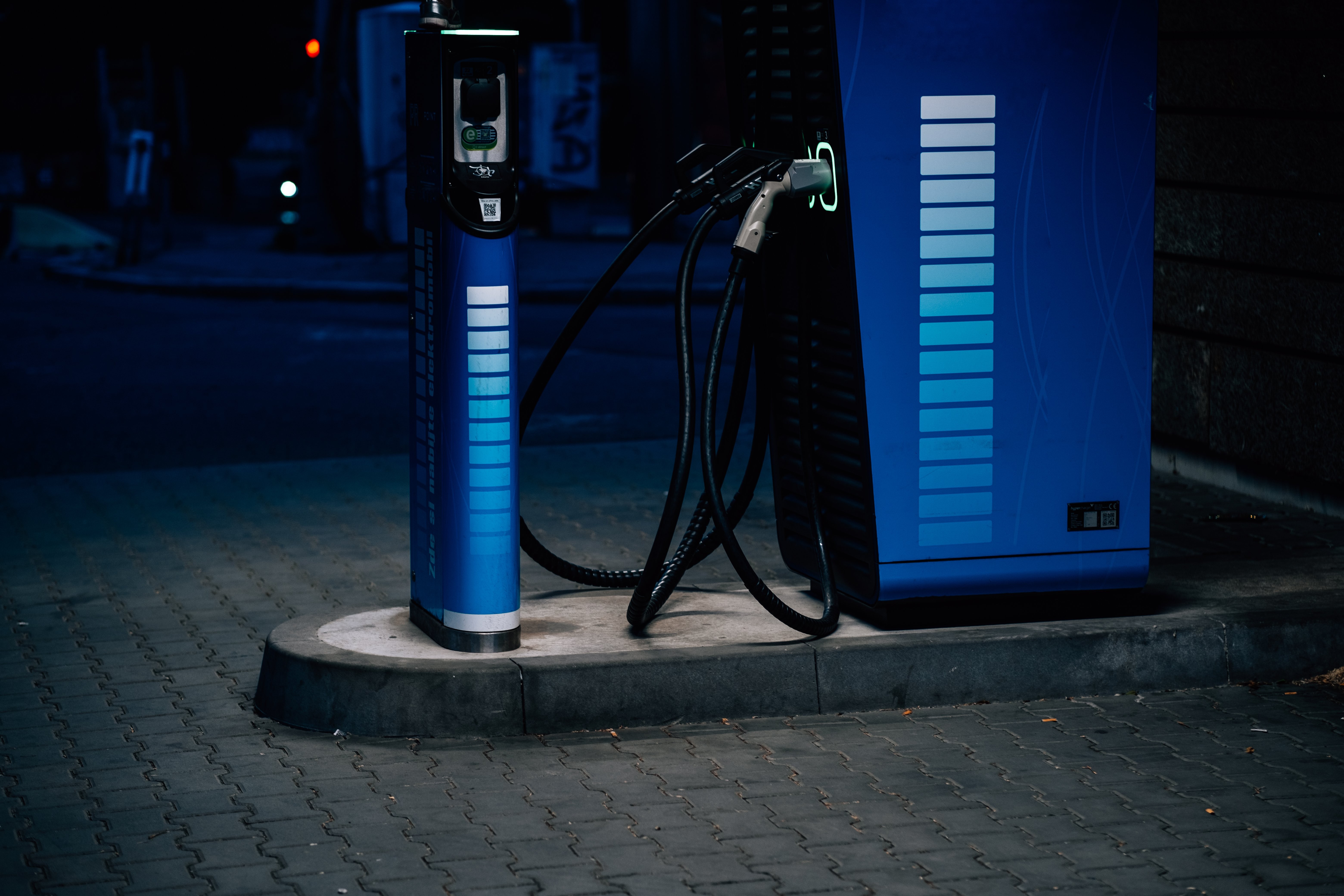 Stunning High‑Resolution Photo of a Modern Blue Gas Station Pump