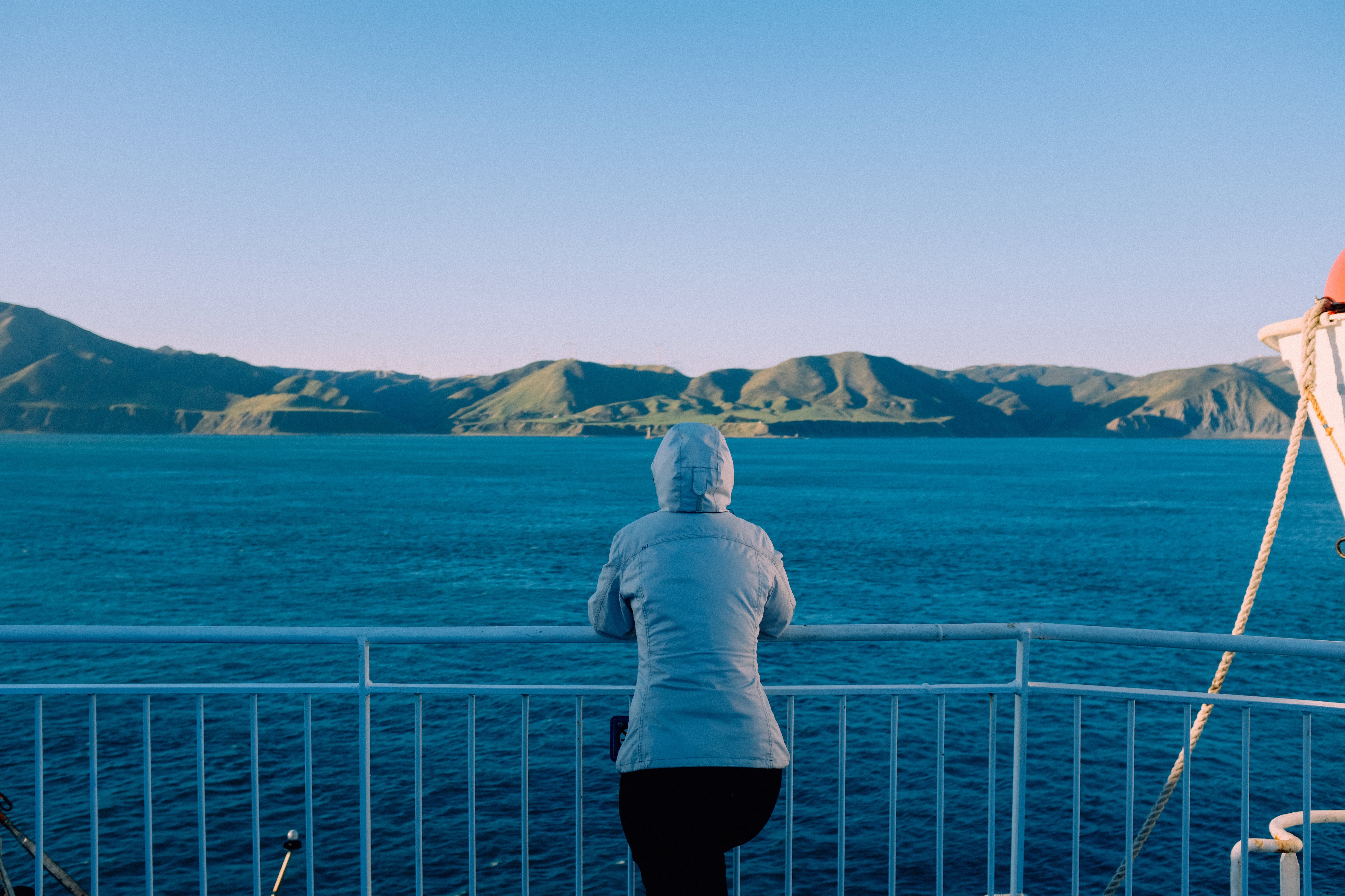 Capturing the Majestic Mountain View from a Ferry Ride