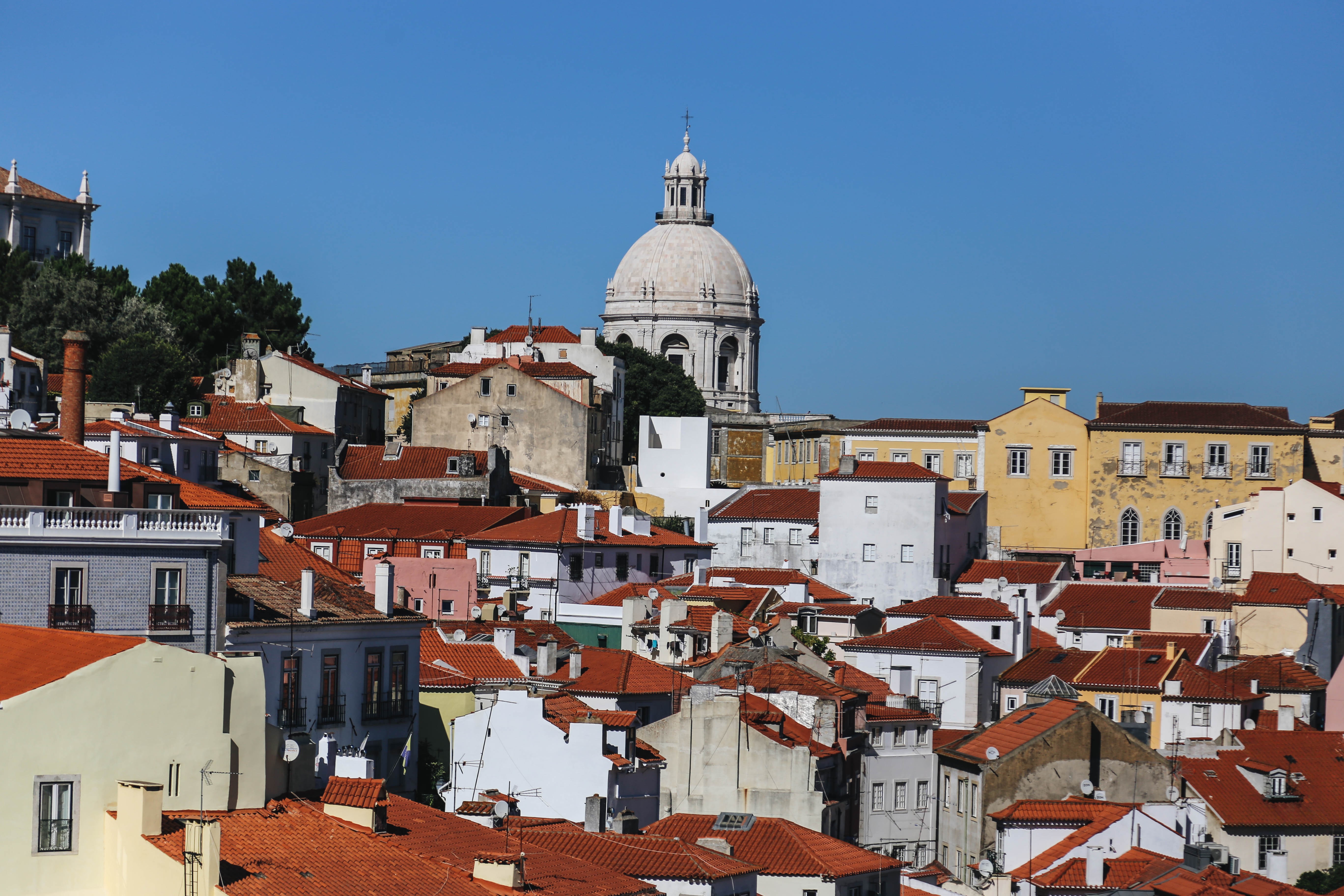 Lisbon Rooftop View: Church Spire Overlook