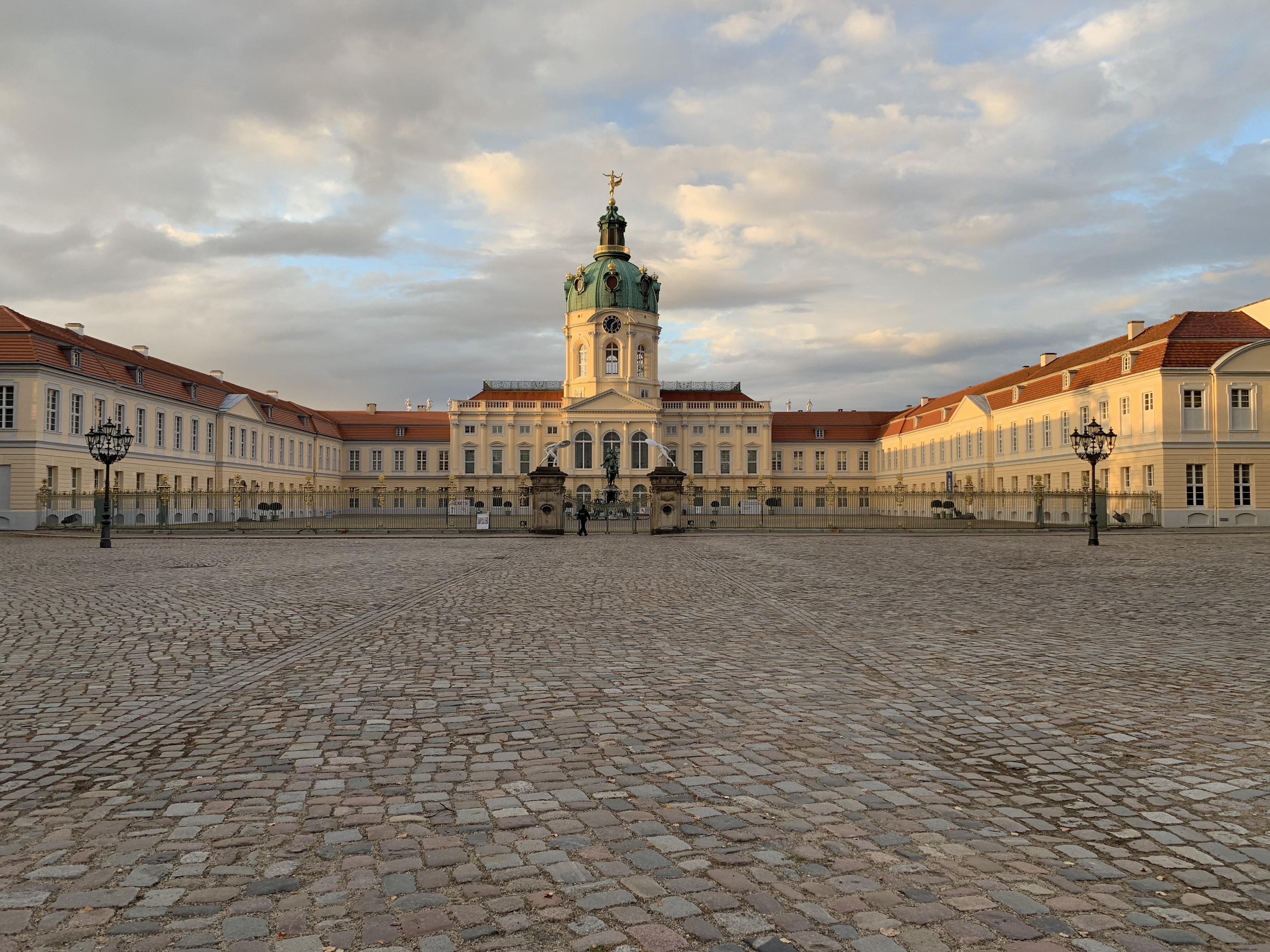 Stunning Empty Cobblestone Courtyard Leading to an Ancient Palace